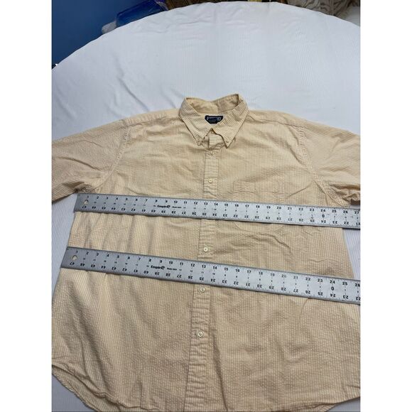 Lands End Men’s Vintage Yellow Seersucker Short Sleeve Button Down Shirt Size XL - Picture 4 of 6